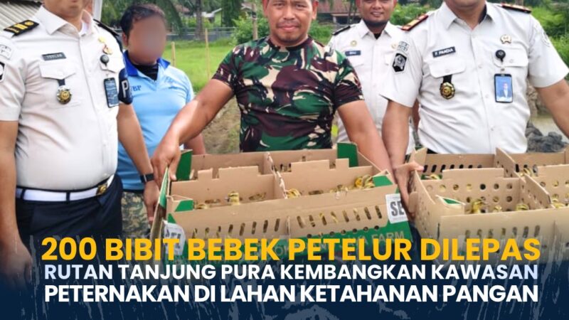 200 Bibit Bebek Petelur Dilepas Rutan Tanjung Pura Kembangkan Kawasan Peternakan DiLahan Ketahanan Pangan