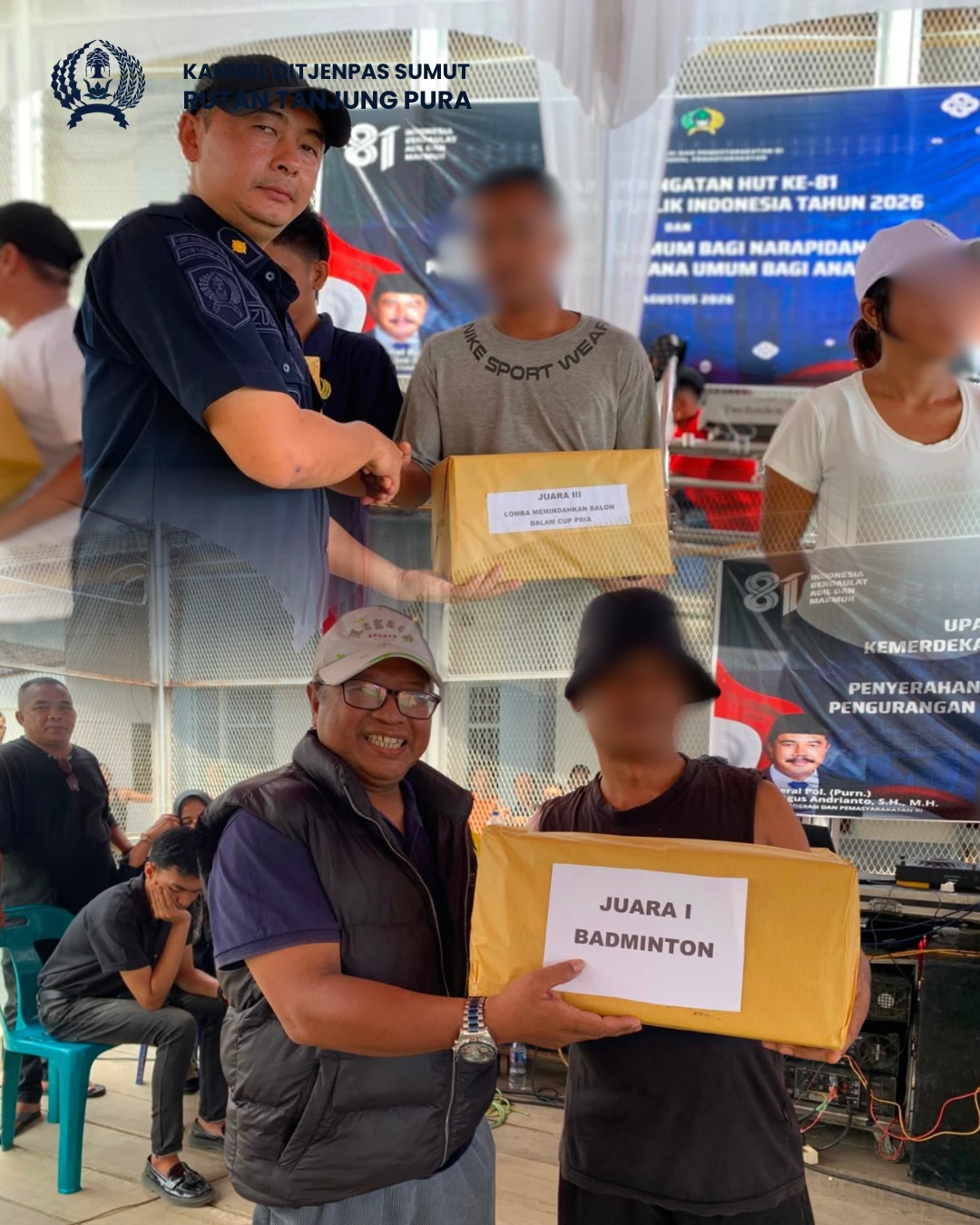 Pembagian Hadiah Lomba HUT Kemerdekaan Republik Indonesia ke-81 Digelar Rutan Tanjung Pura untuk Warga Binaan