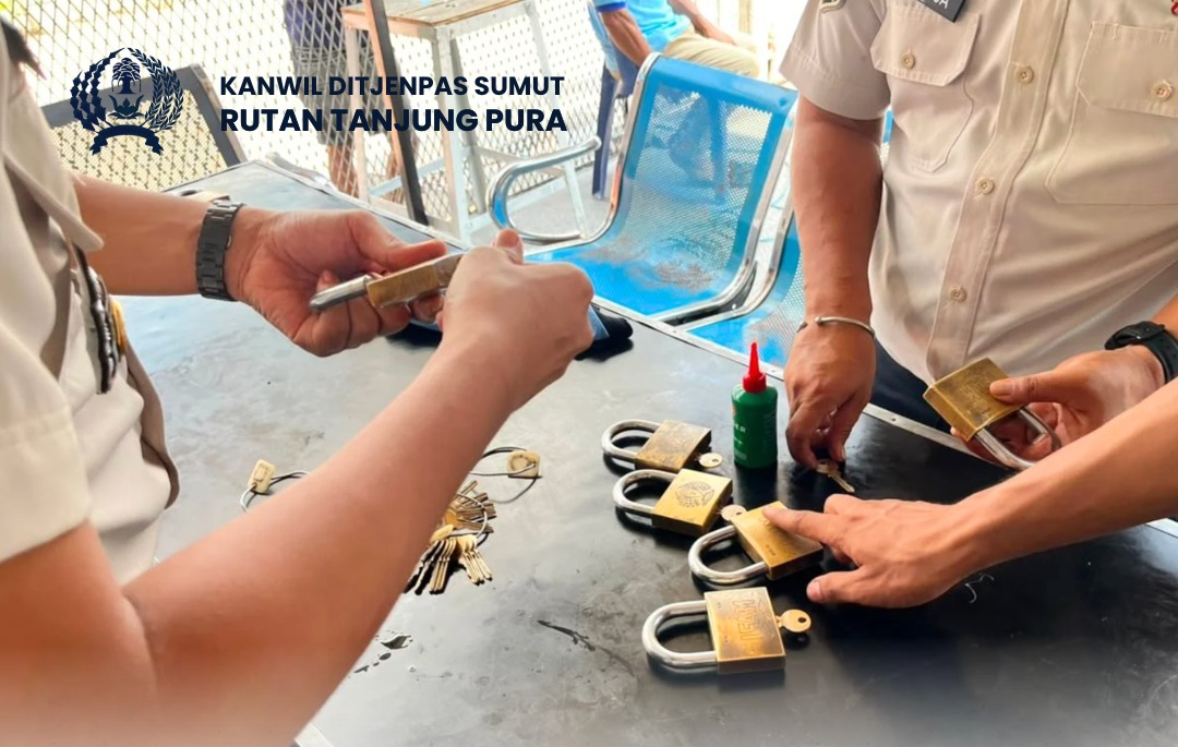 Lakukan Deteksi Dini Gangguan Kamtib ,Rutan Tanjung Pura Laksanakan Kebersihan Dan Rolling Gembok Blok Hunian